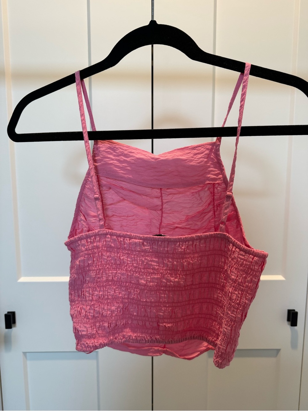 Zara Pink Ruched Spaghetti-Strap Cami - Picture 2 of 2